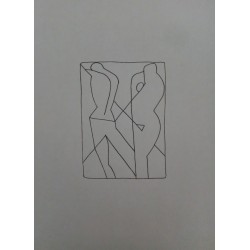 Adam and Eve. Stylized abstract graphics. 2019