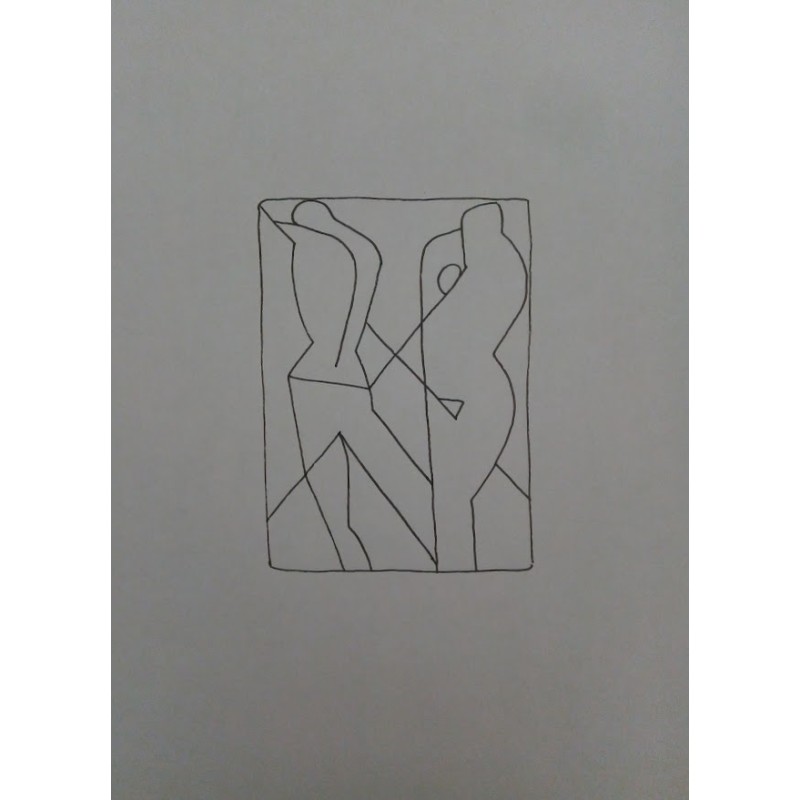 Adam and Eve. Stylized abstract graphics. 2019